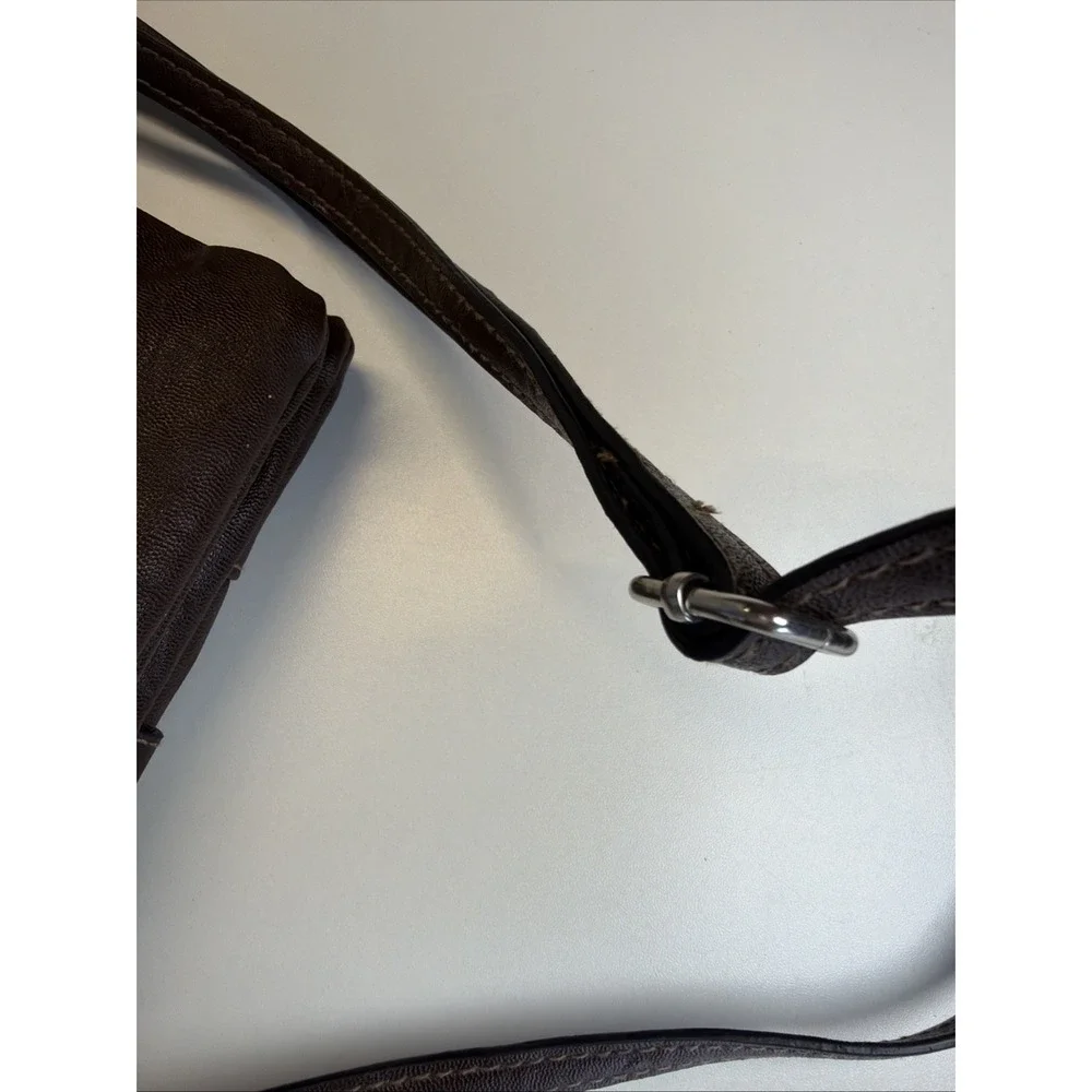 Rosetti Crossbody Organizer Bag Brown Faux Leather Adjustable Strap Y2K
